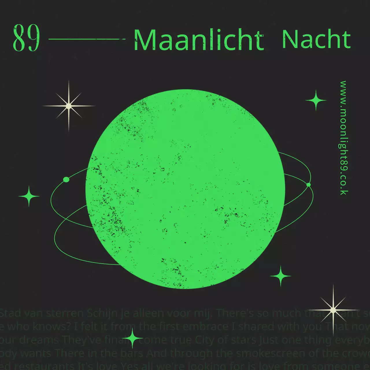 Feestelijke poster in zwart en groen