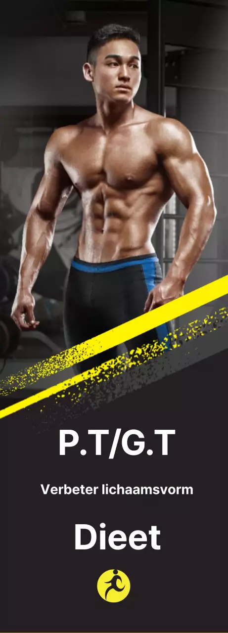 Geel met zwarte sportschool advertentie