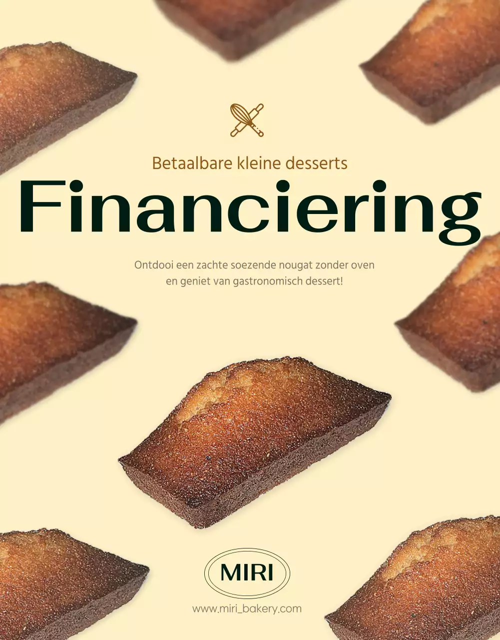 Presenteer dessertinformatie in een trendy café-achtig ivoorkleurenschema