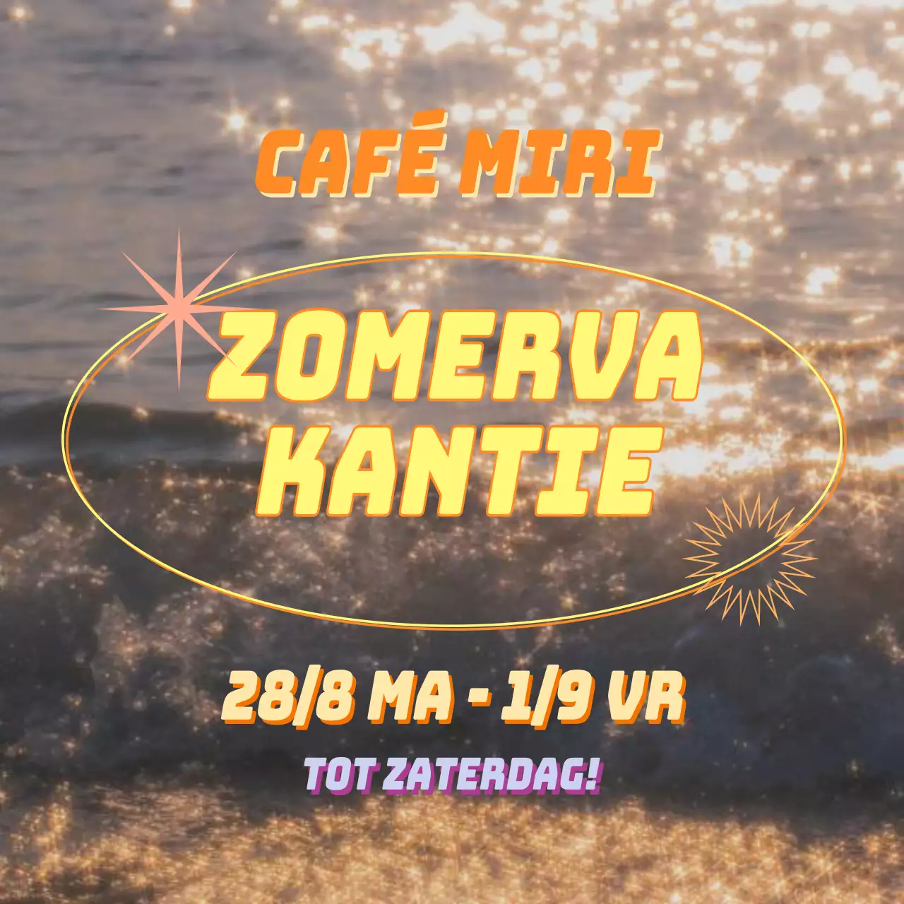 Aankondiging van een fantastisch oranje en geel typografisch accent