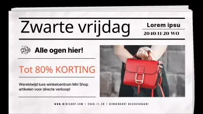 Krantenconcept in zwart-wit Black Friday uitverkoop