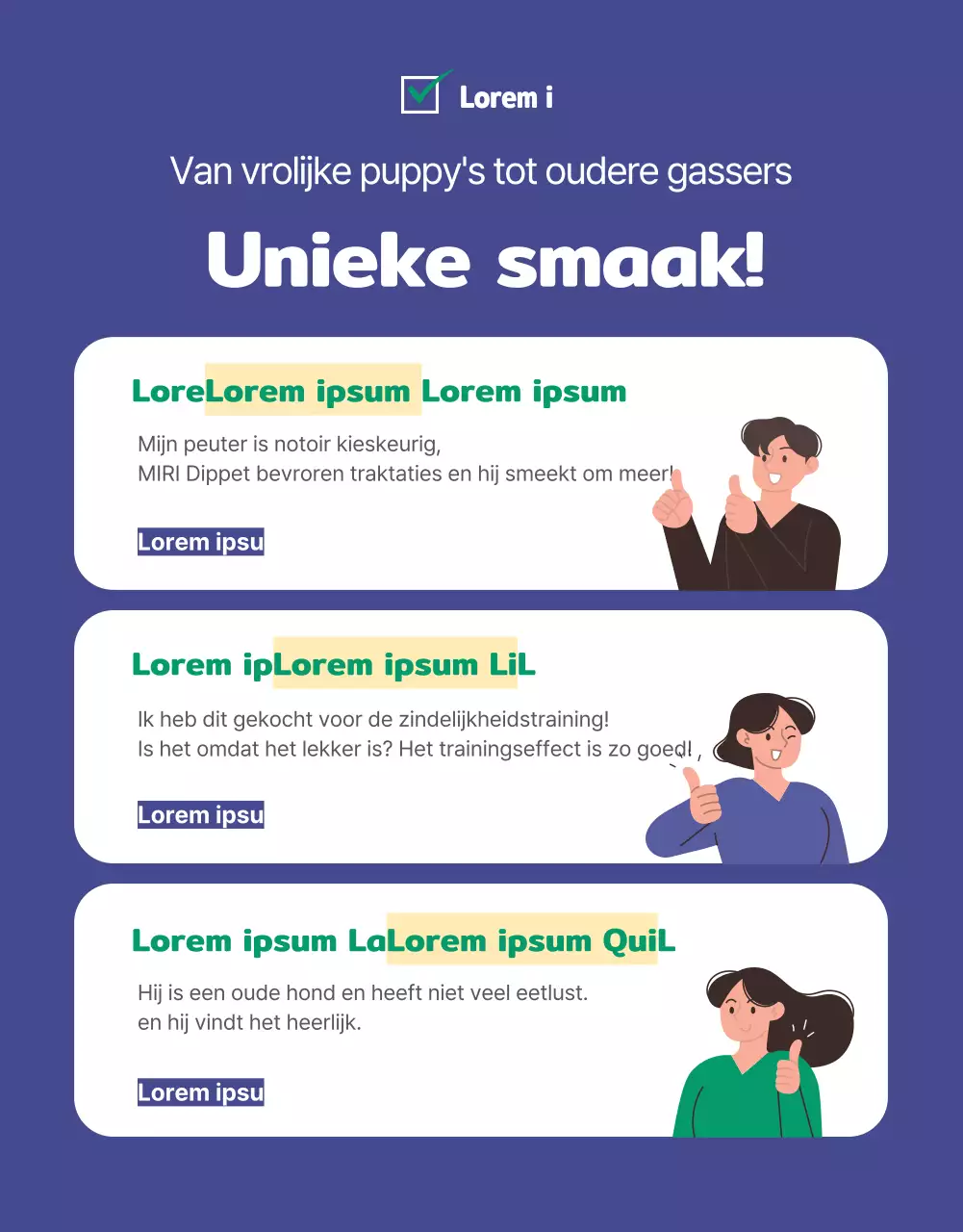 Schattige blauwe en groene hondensnacks detailpagina