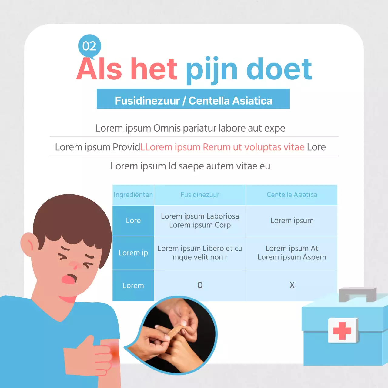 EHBO-kaart in lichtblauwNews Design