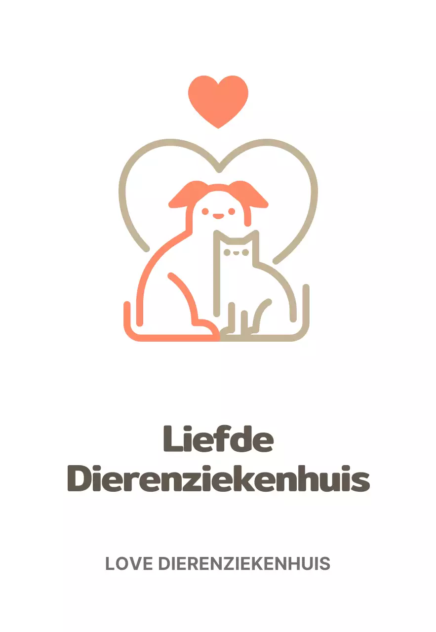 Wit schattig dier logo dierenkliniek teken