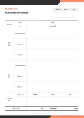 Eenvoudige zwarte koraal zakelijke documentatie overdrachtsbrief