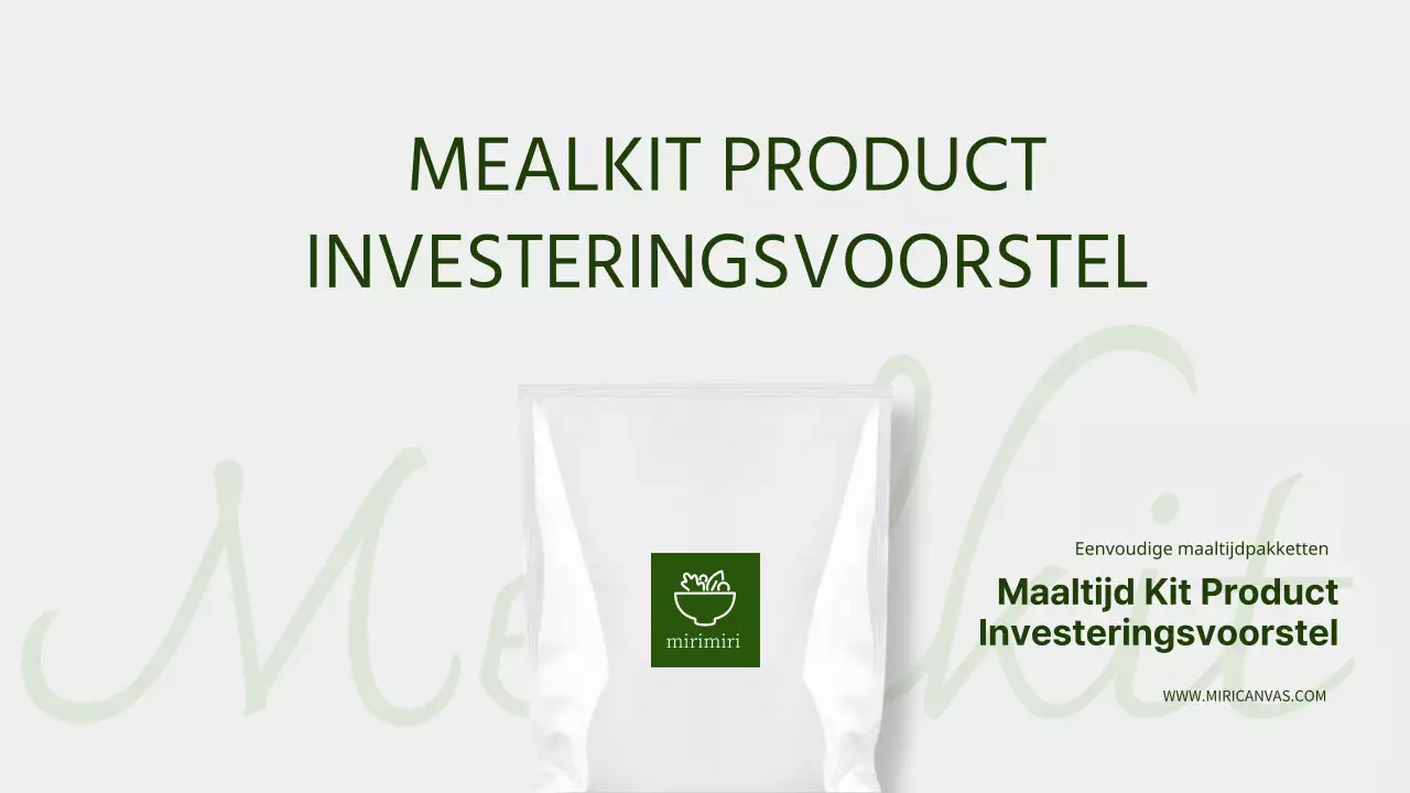 Investeringsvoorstellen voor grijze millkitproducten in groen