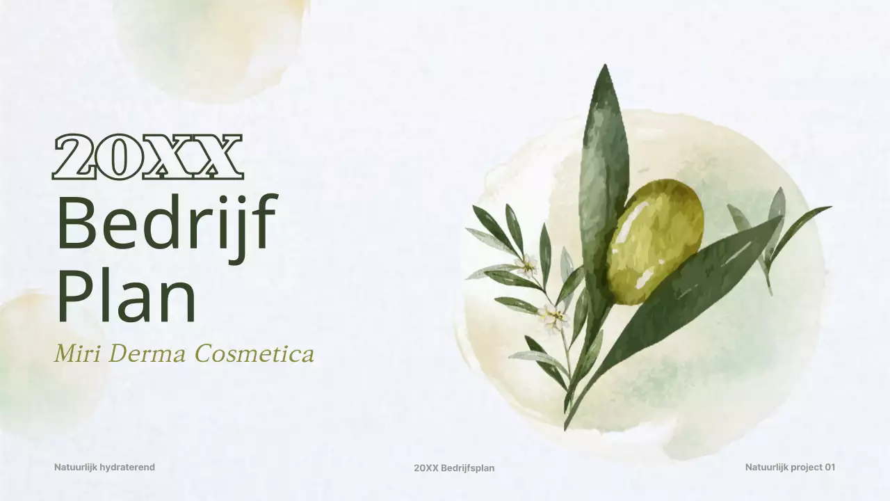 Businessplan voor een donkergroen dermacosmeticaconcept