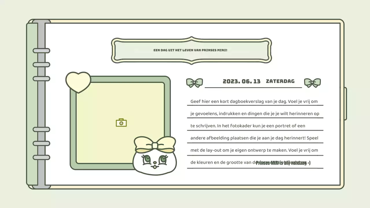 Schattige agenda concept presentatieset in lichtblauw en groen
