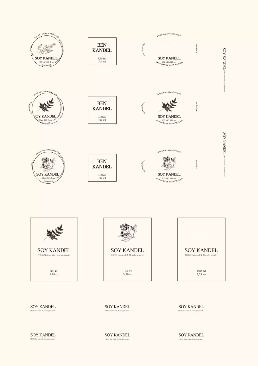 Classy Kaars Label Sticker Transparant Sticker Uit Vrije Hand