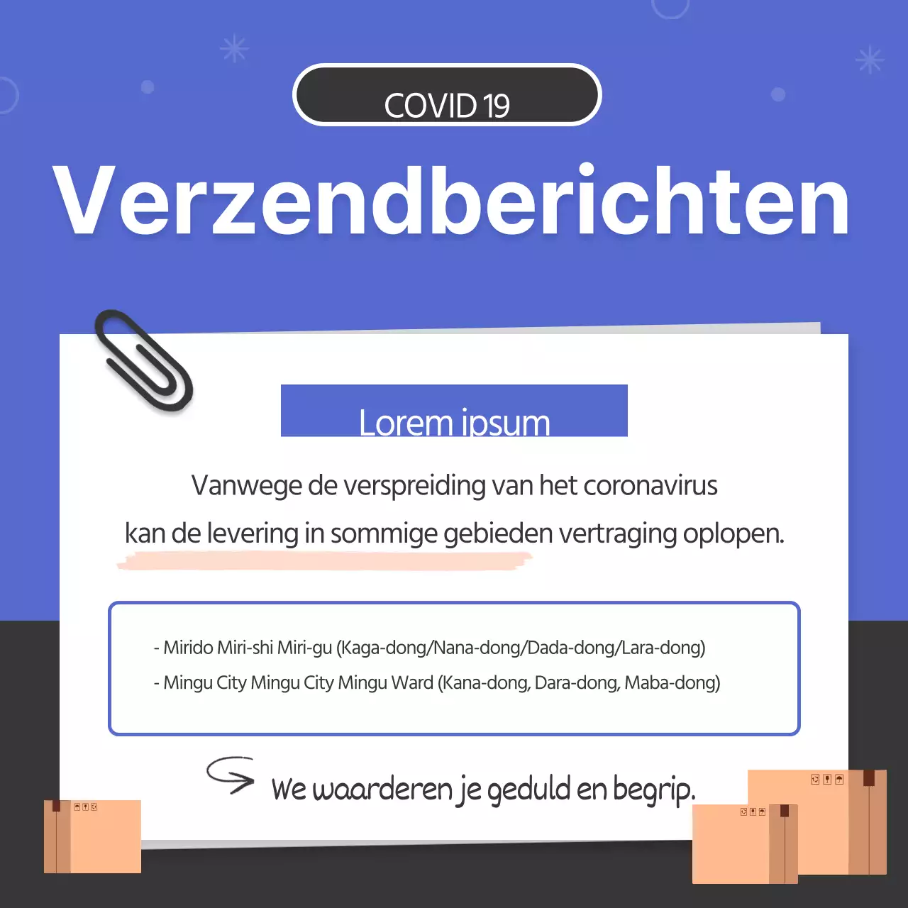 Vertragingen bij verzending