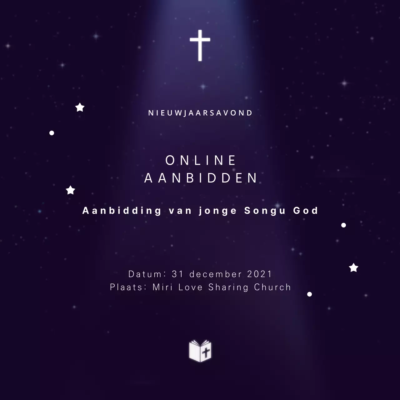 Nachthemel Nette marineblauwe religieuze aanbidding van Songgu Young God