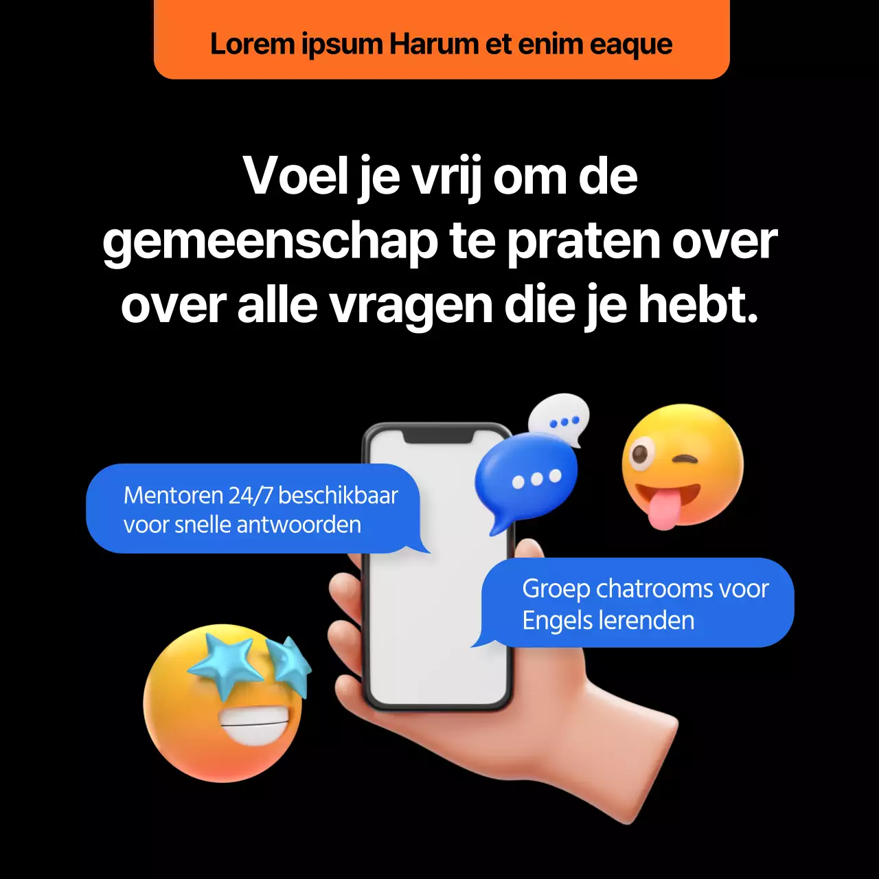 Een eenvoudig challenge-evenement met een zwart 3D-thema (CardNews)