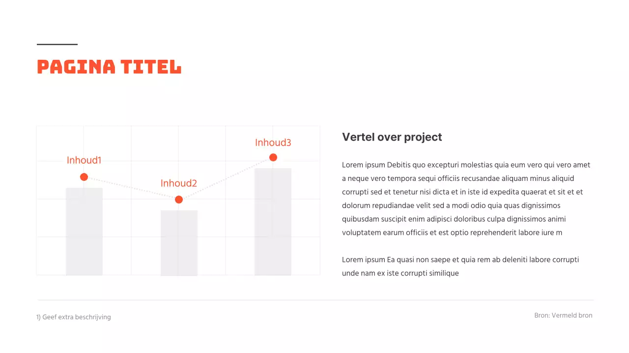 Een strakke kaart in oranje en wit