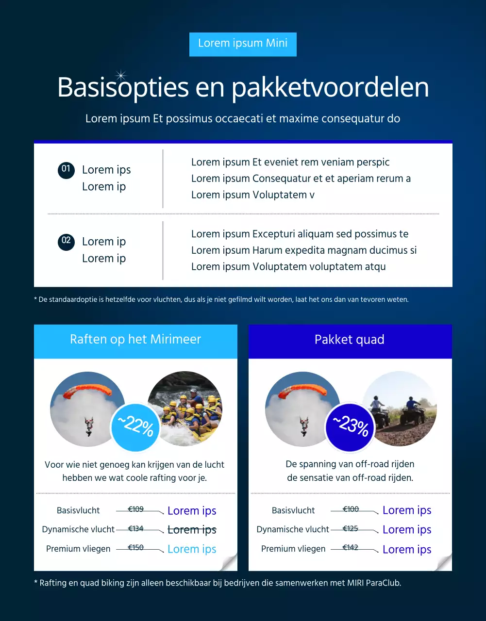 Eenvoudig, groen en blauw paragliding detailpagina