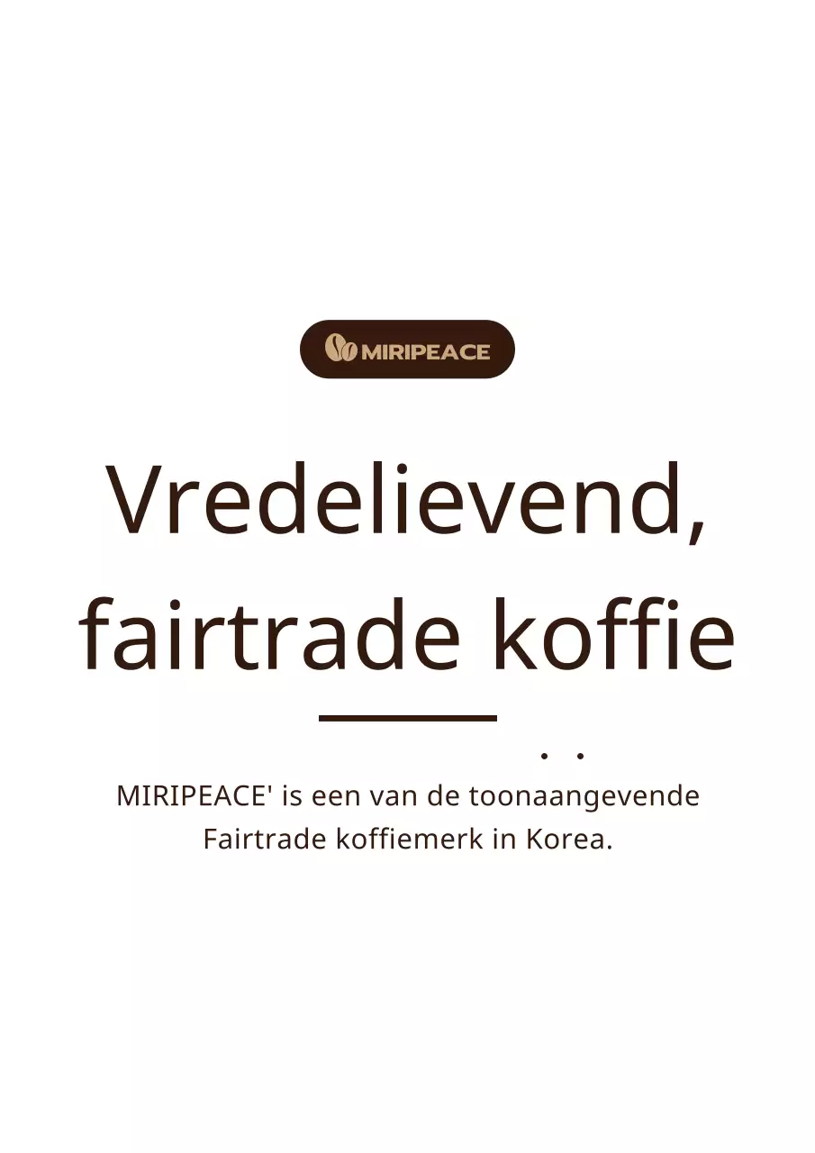 Bruine, eenvoudige tekstinformatie over Fairtrade koffie op het schap