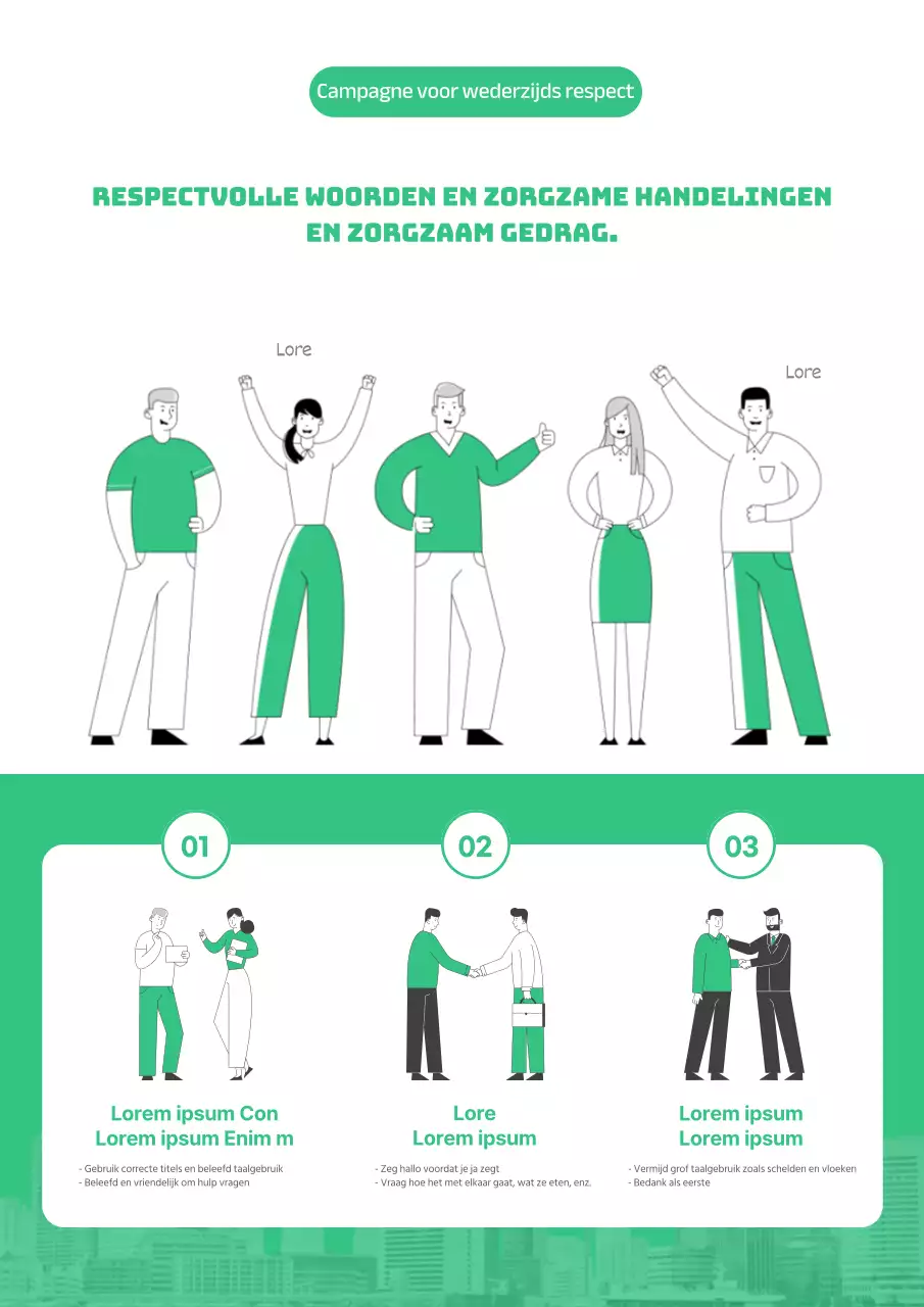 Groen-witte bedrijfscultuur campagneposter
