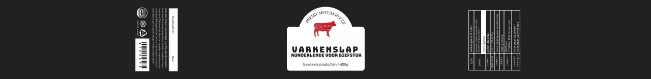 Zwarte Nette Logo Biefstuk Runderlende Etiketten