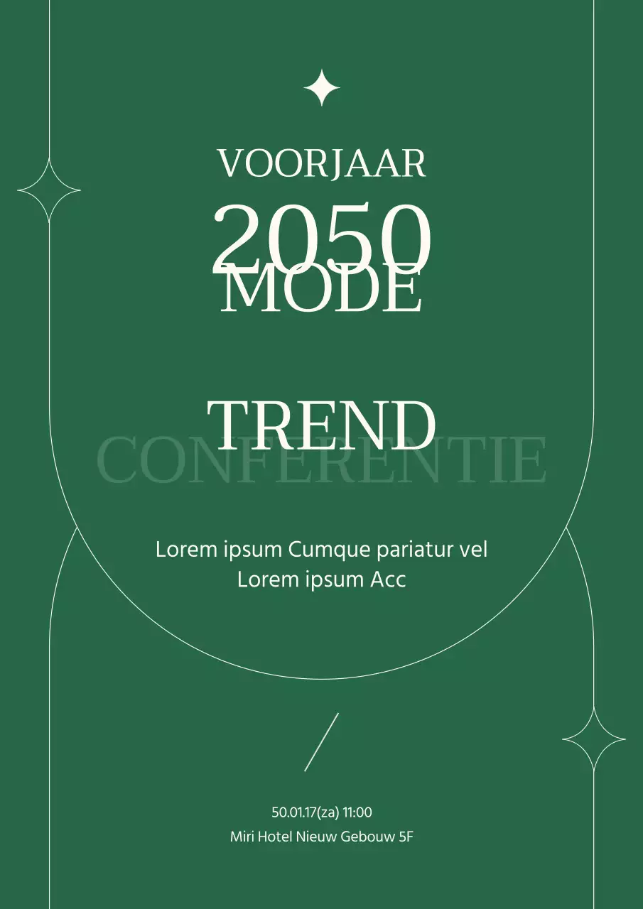 Een strak modeveld in groen en beige