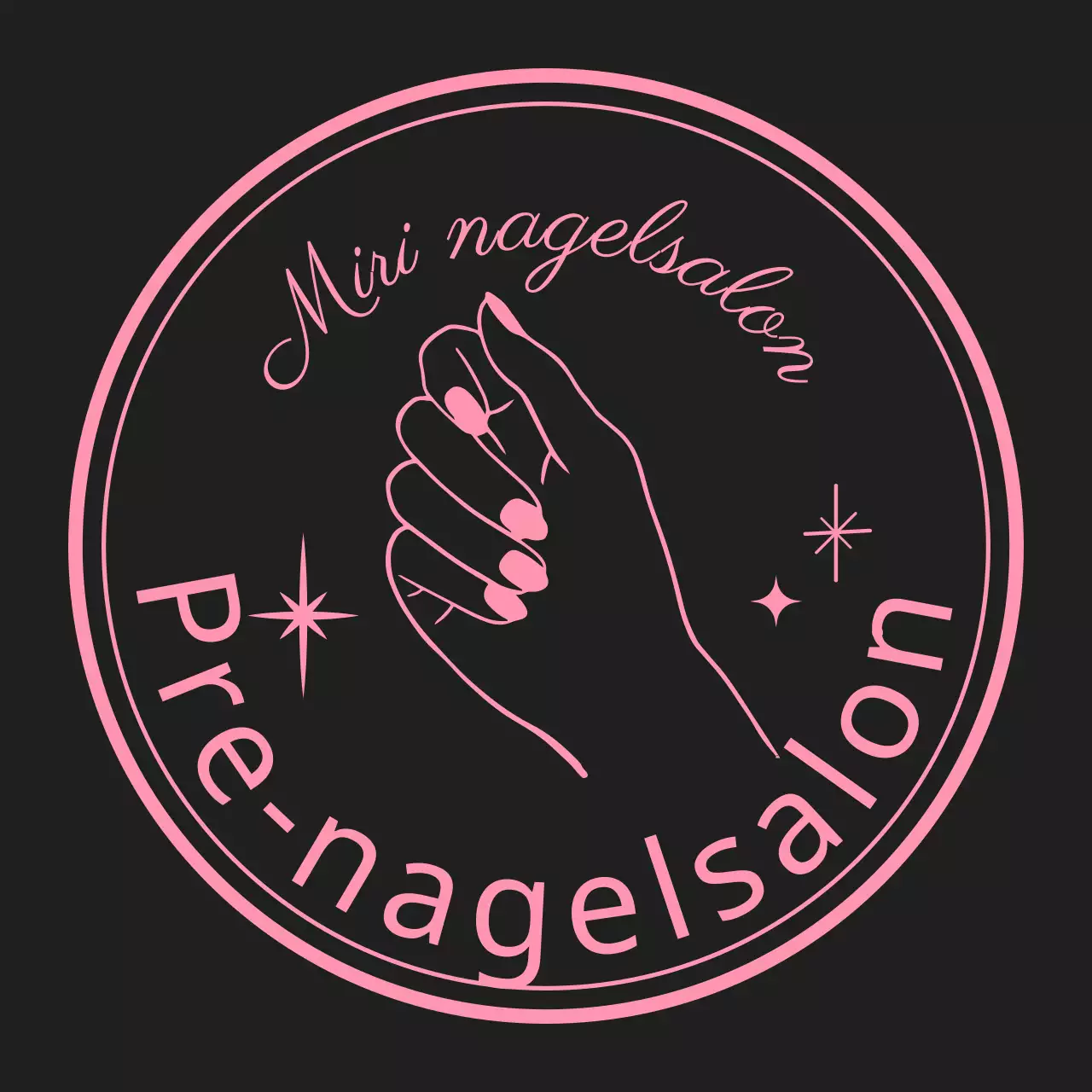 Zwart en roze sentimentele frame stijl voor salon informatie