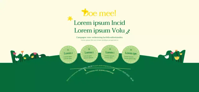 Over de groen-gele campagne Loop naar je werk in een schone stijl