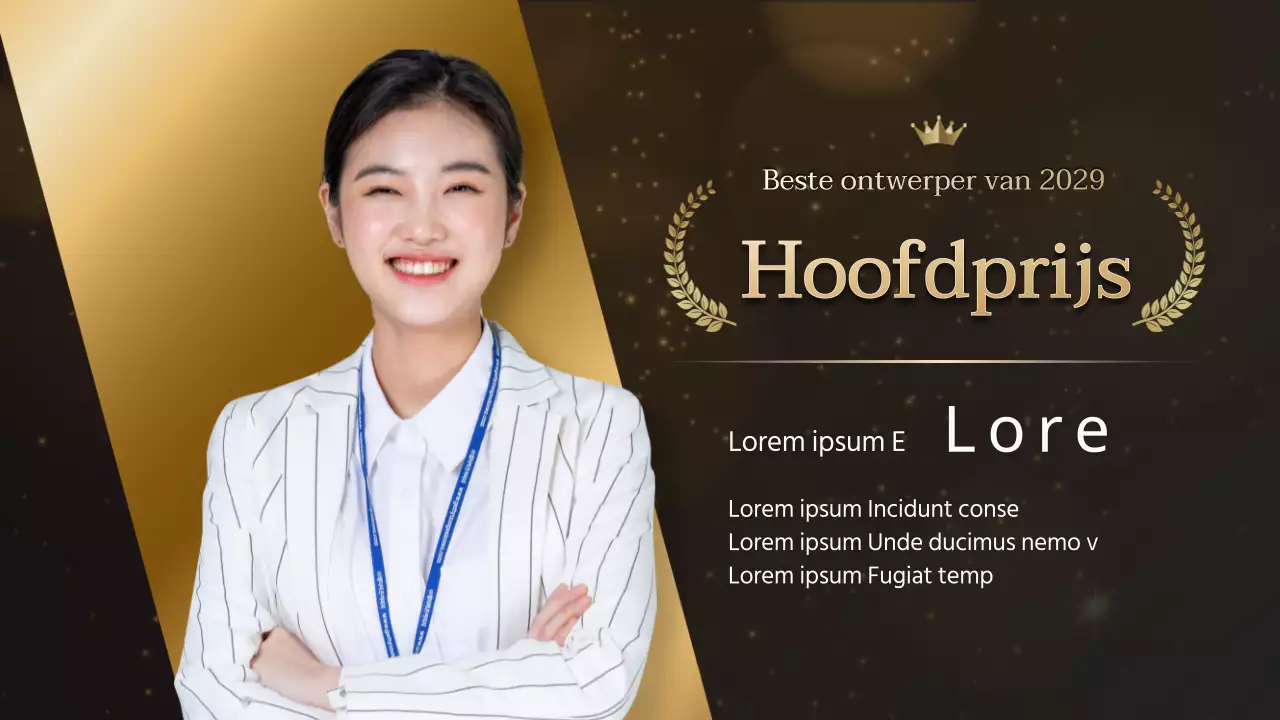 Een gouden en zwarte awards show concept soiree