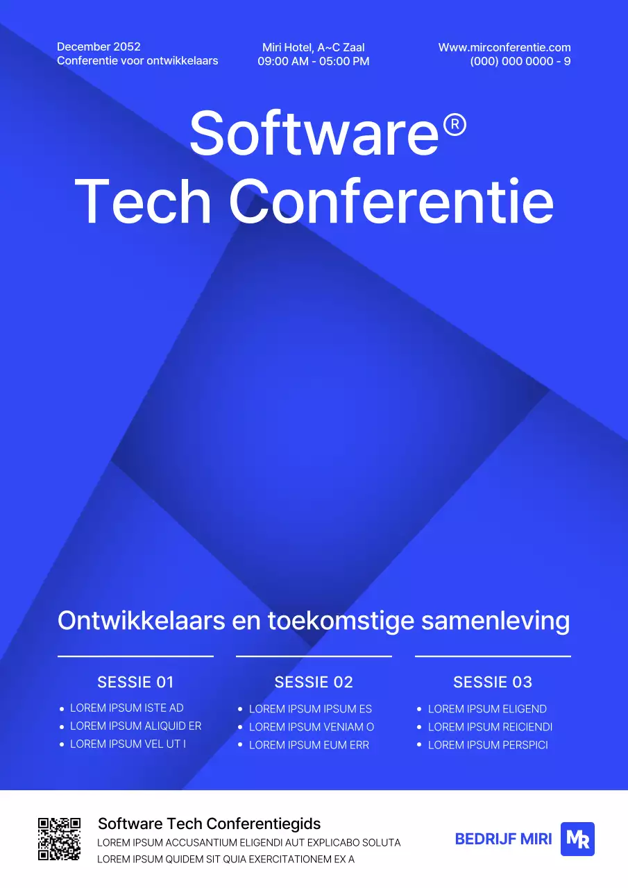 Gradient Software Conferentie in blauw en wit