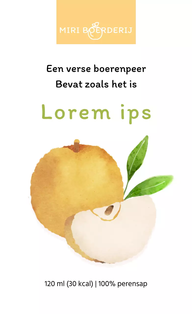 Gele aquarel Voelend Perensap Sticker