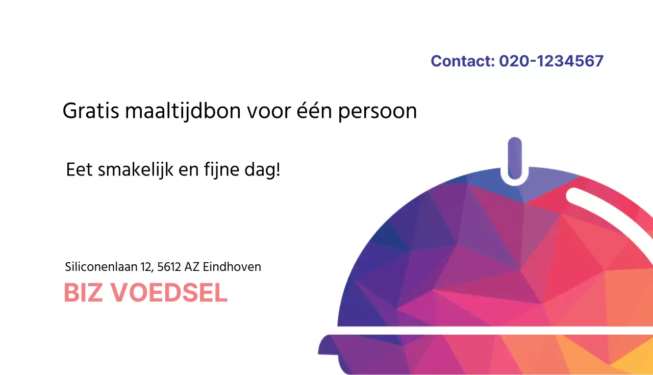 Gratis maaltijdbon voor één persoon