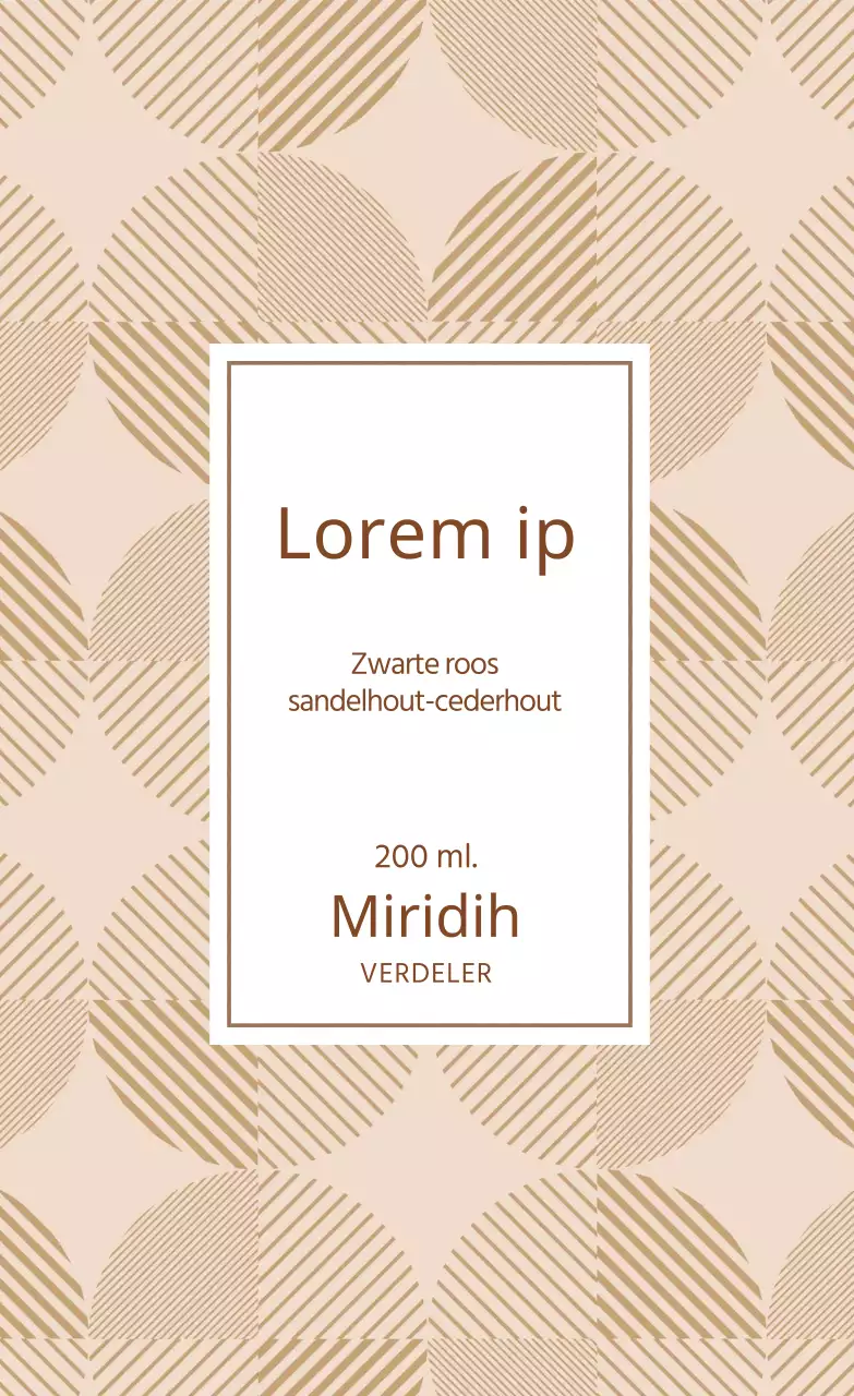 Lichtbeige diffusielabel met patroon