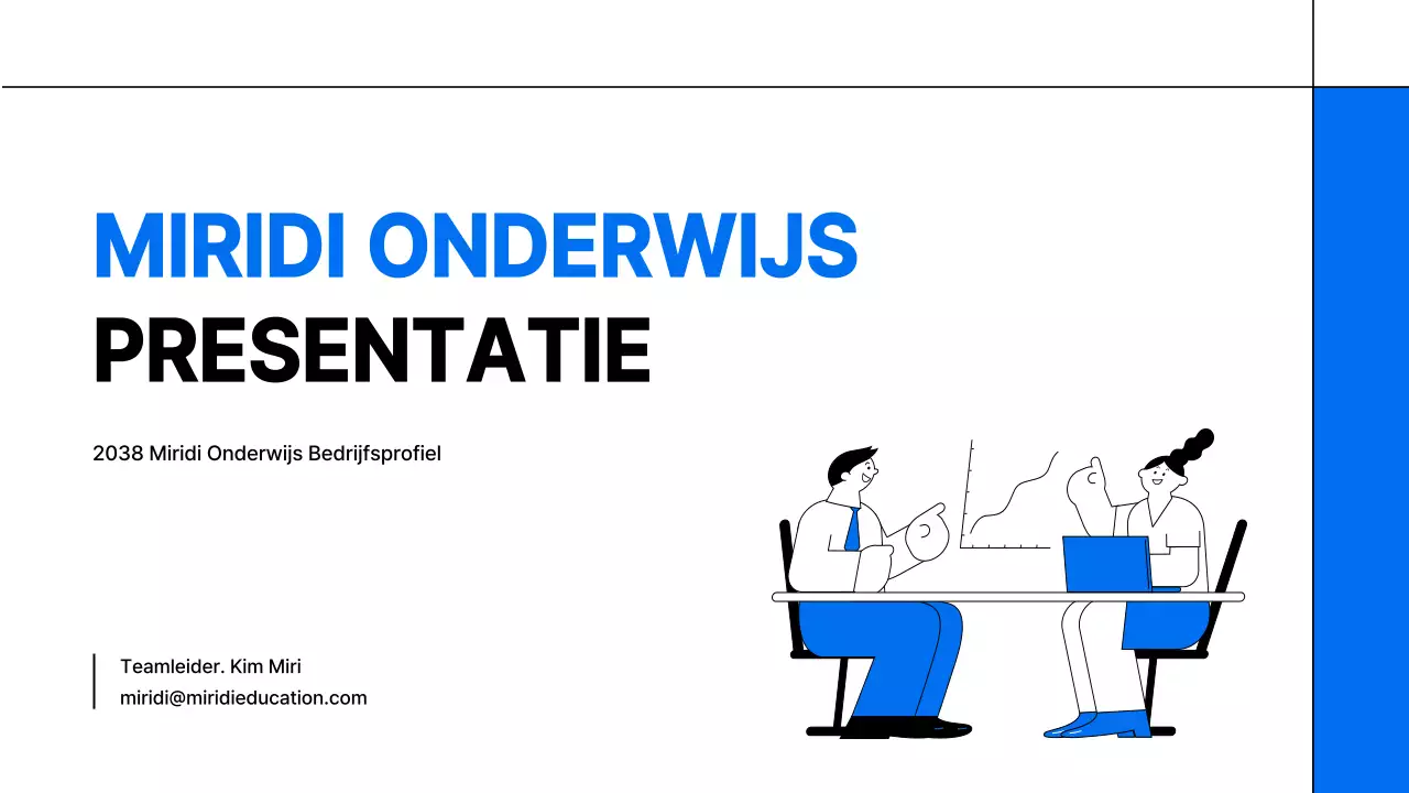 Een eenvoudige wit-blauwe onderwijsprospectus