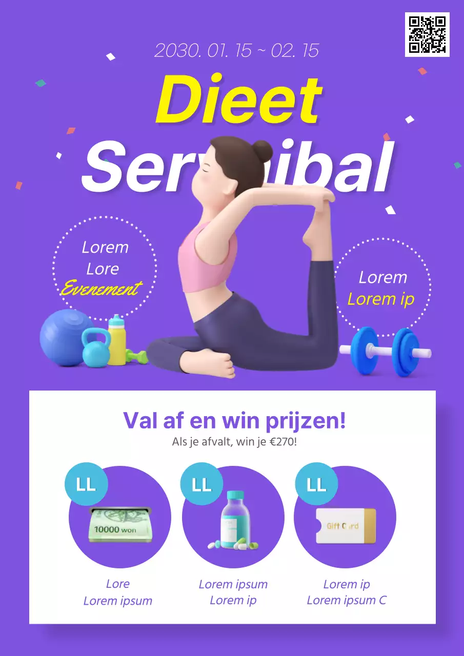 Paars / Dieet Survival / Webposter / Seizoenspromotie