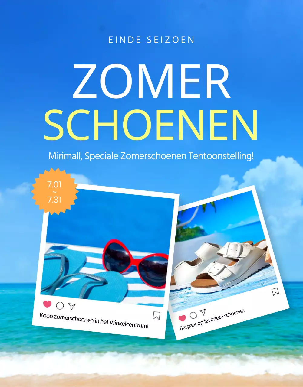 Promoot een natuurlijke zomeruitverkoop met lichte blauwtinten en blauwtinten