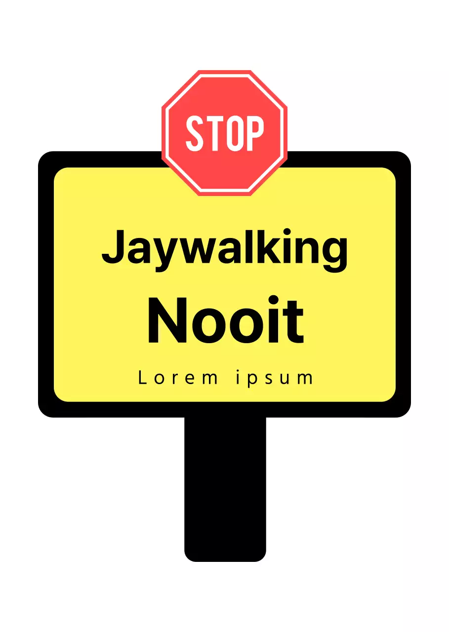 Verkeersveiligheidscampagnebord in zwart en geel