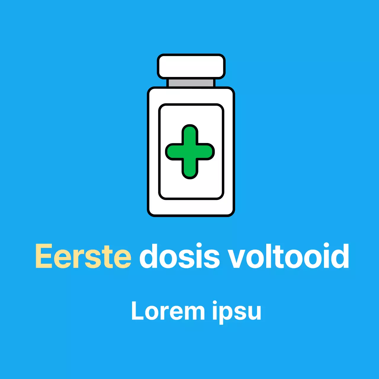 Lichtblauwe corona vaccinatie medische sticker