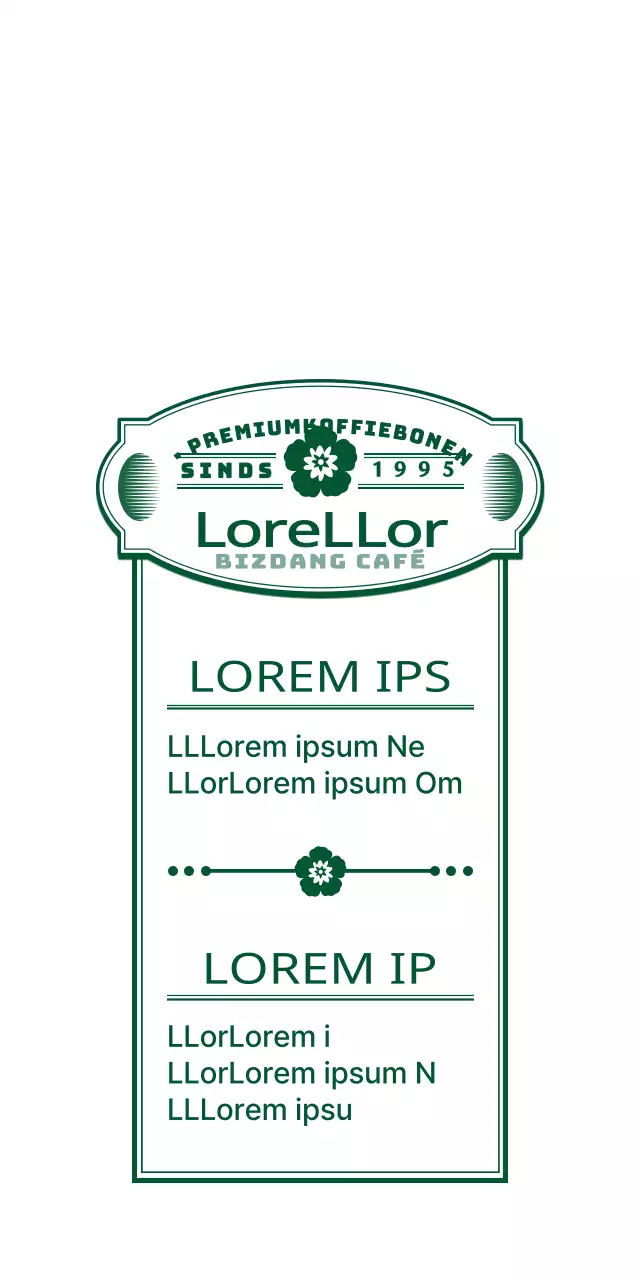 Groen en wit eenvoudig modern retro embleem logo stijl cafe informatie