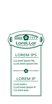 Groen en wit eenvoudig modern retro embleem logo stijl cafe informatie