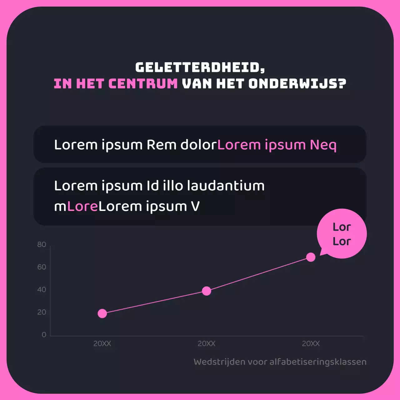 Zwart-roze studerende 3D-schattige alfabetiseringsactie