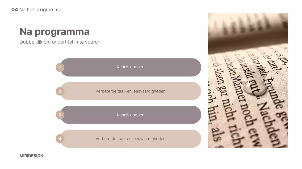 Inleiding tot het leesprogramma met bruine thema's