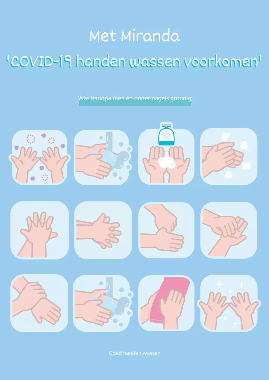 Lichtblauwe corona handwas