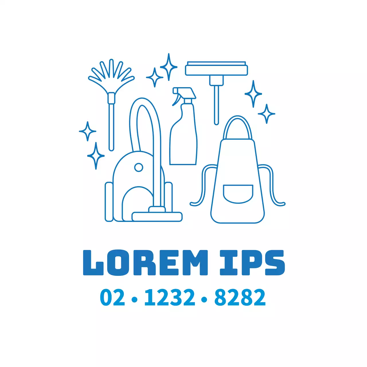 Paarse illustratie om een opgeruimde schoonmaakdienst te promoten