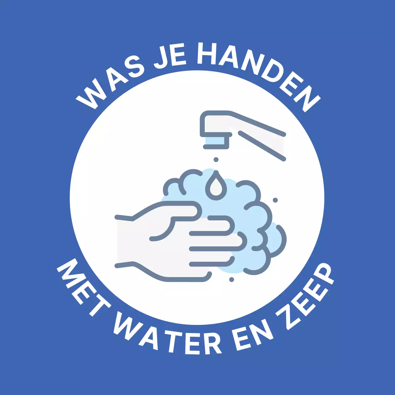 Eenvoudige blauwe geïllustreerde coronavirus preventiegids