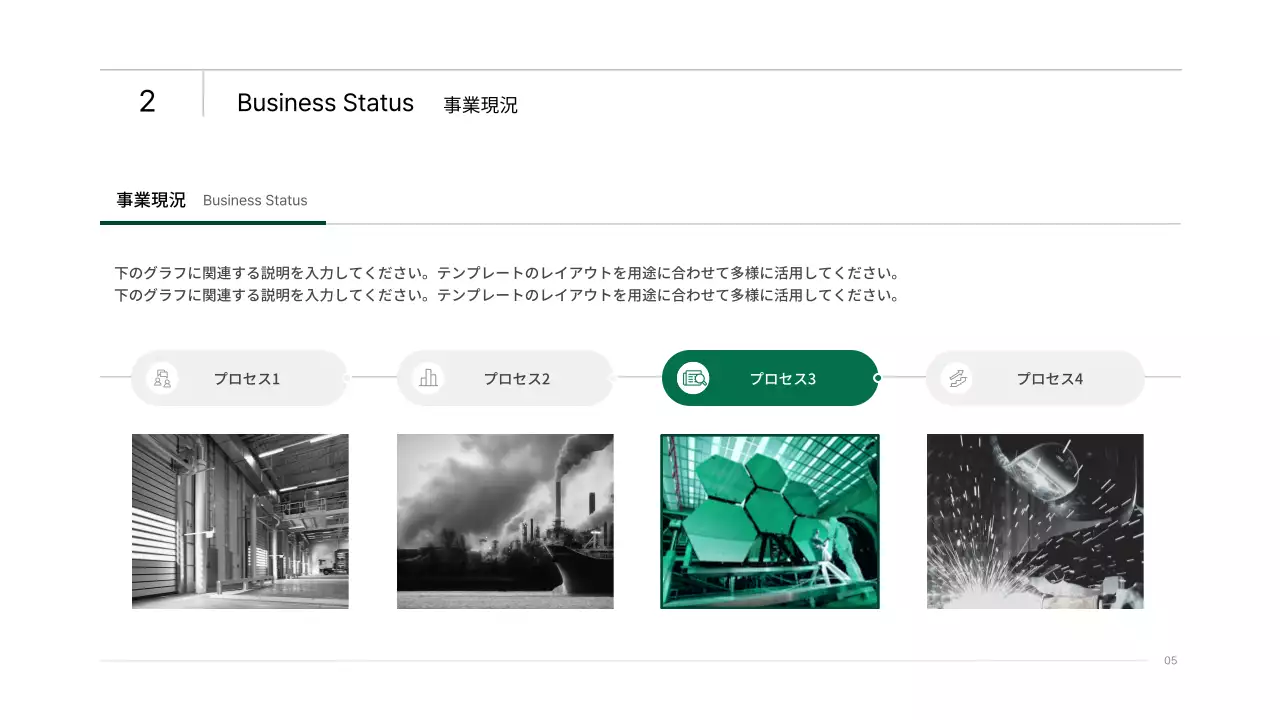 青 モダン 事業報告 プレゼンテーション