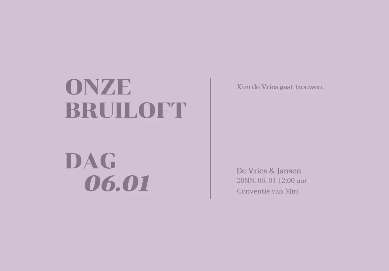 Enveloppe voor huwelijksuitnodiging met trouwgerelateerde tekst