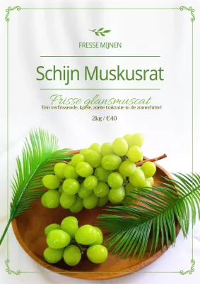 Groen en eenvoudig zomerfruit glans muskaat promotie poster