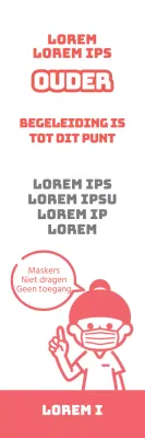 Schattige roze illustratie van COVID-19 schoolbeperkingen