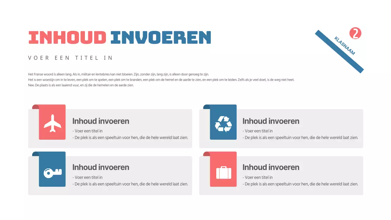 Leuke conceptagenda in rood en blauw