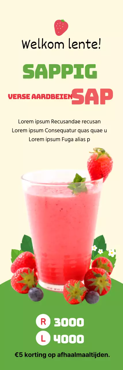 Promoot een schoon café met een roze-groene foto-accentuering