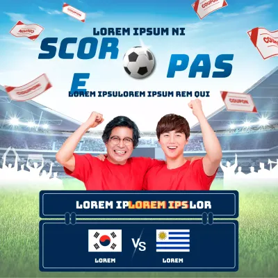 Blauwrood WK-eventthema met helder en dynamisch fotorealistisch beeldconcept