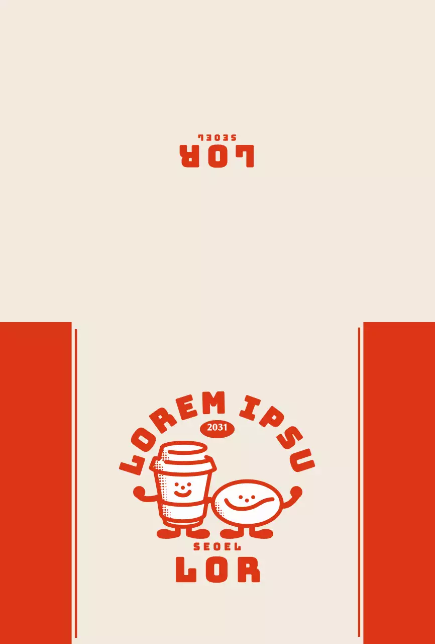 Vintage Rood Schattig Karakter Retro Café Ansichtkaart voor Postzegels