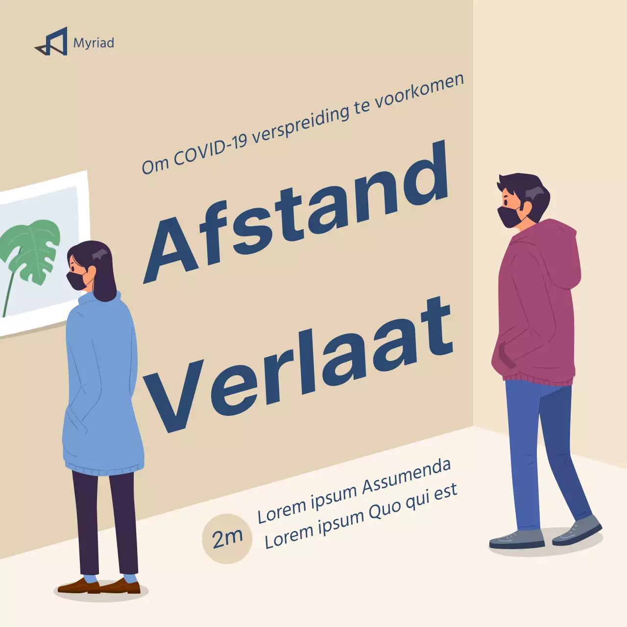 Bezoek aan tentoonstellingen met een beige achtergrond Gids voor corona-afstandsmaatregelen